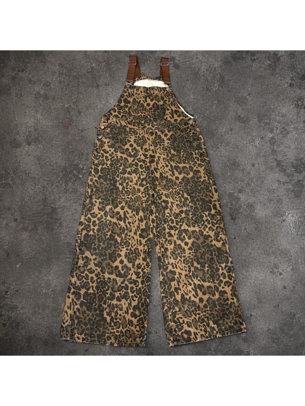 Beautiful Cider Leopard print overalls